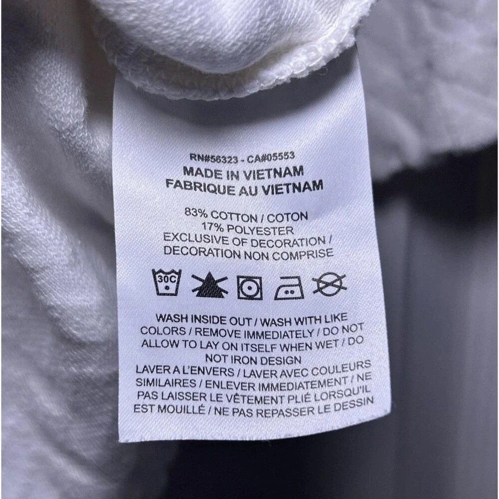 Nike Sweatshirt Women's XS White Herringbone Mock Neck Short Sleeve Terry Logo